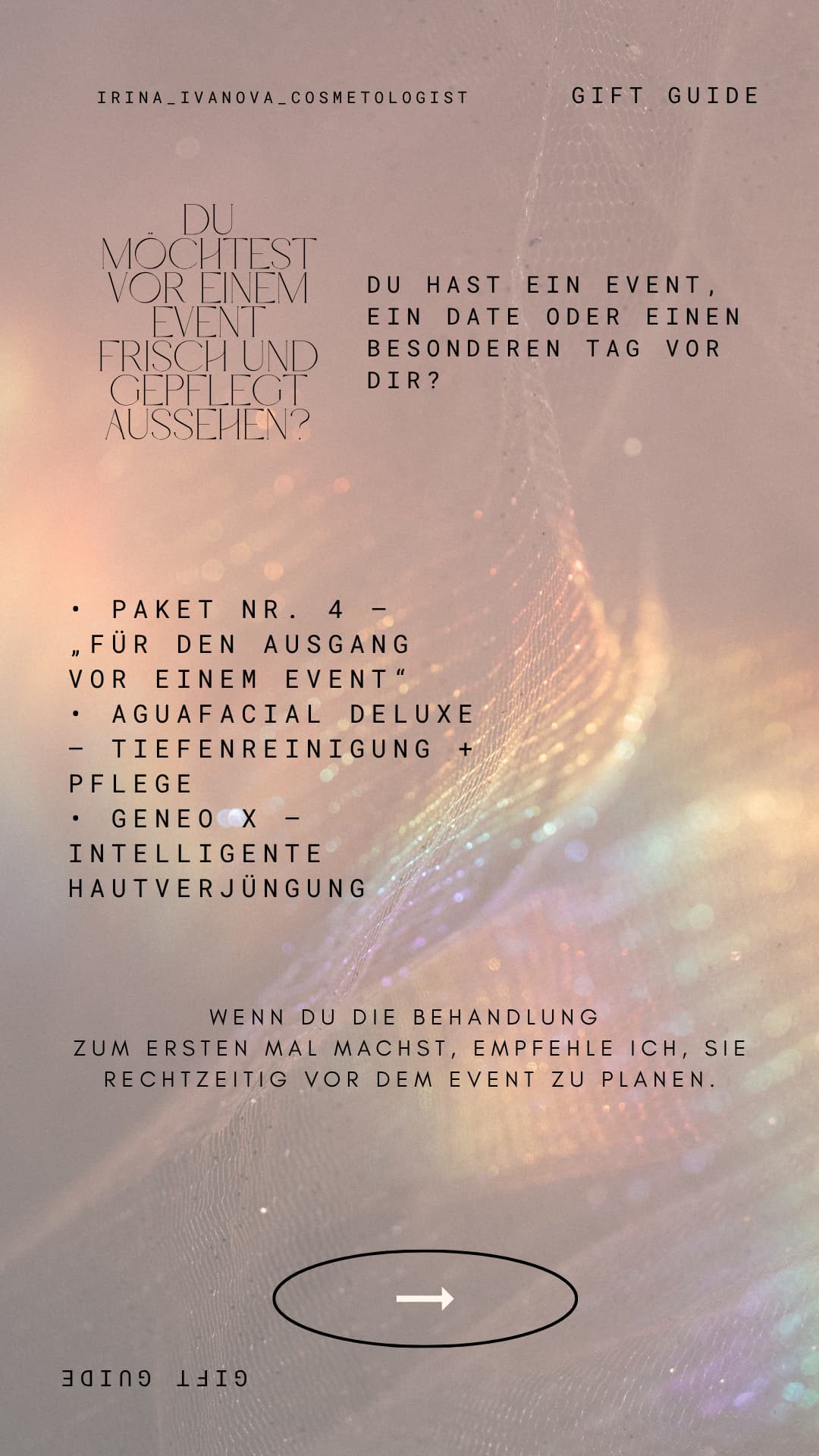 Pflege vor einem Event
